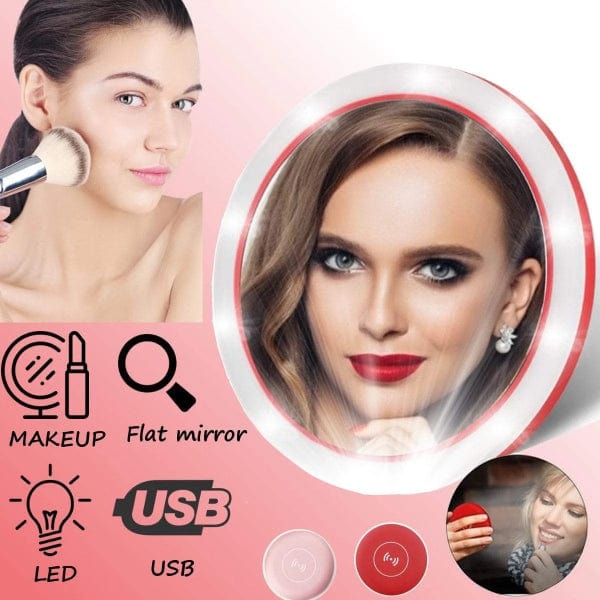 Makeup Mirrors LED Makeup Mirror Cum Wireless Charger Red - DiyosWorld