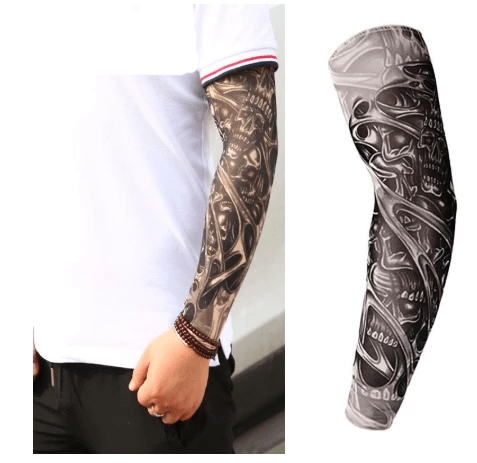 Men's Arm Warmers UV Protection Cool Tattoo Sleeve Skull Sleeve Tattoo - DiyosWorld