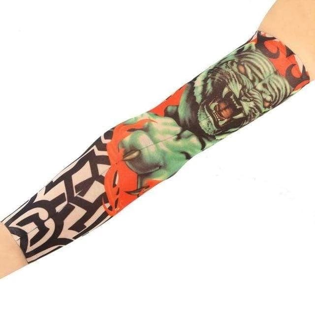 Men's Arm Warmers UV Protection Cool Tattoo Sleeve Tiger Sleeve Tattoo - DiyosWorld