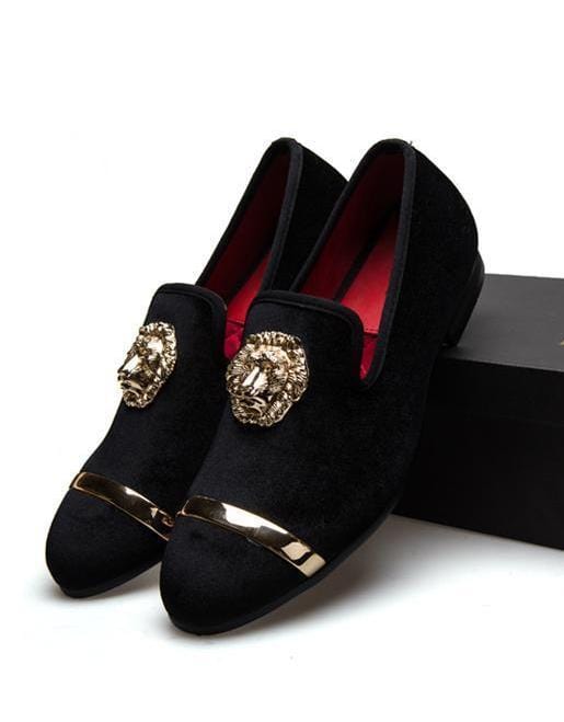 Men's Casual Shoes Gold Top Velvet Designer Shoes Black / 6 - DiyosWorld