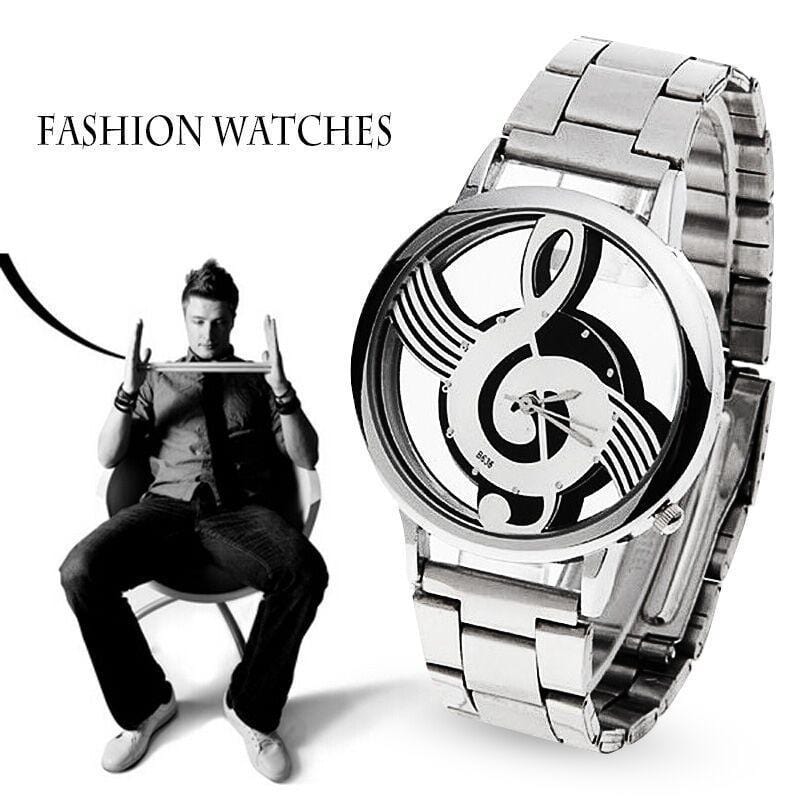 Music Note Stainless Steel Wristwatch - DiyosWorld