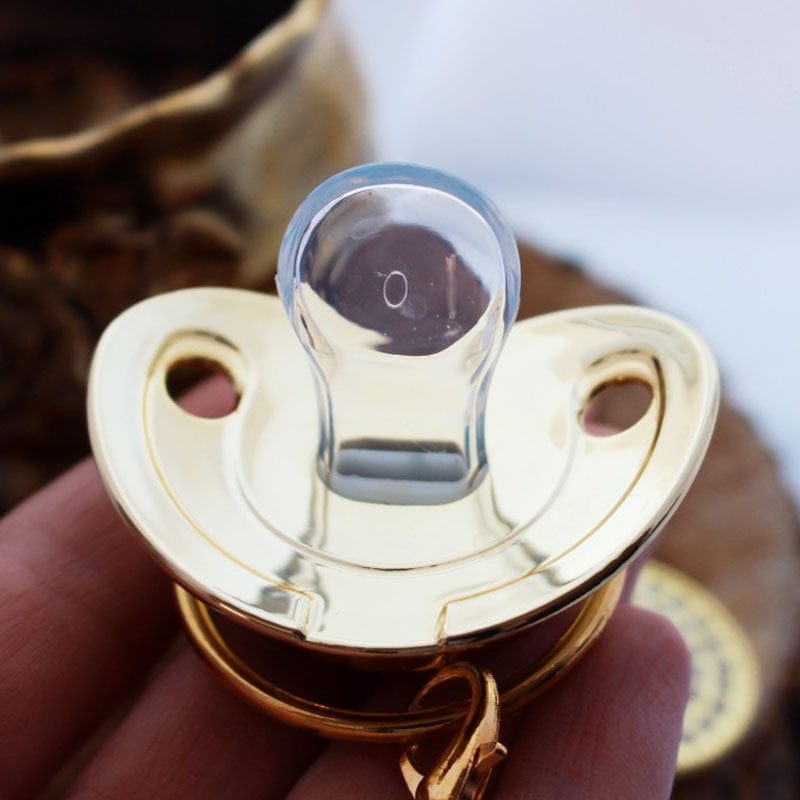 Pacifiers Leashes & Cases DIYOS™ 18K Gold Plated Personalised Baby Pacifier (With Rhinestone Crystals) - DiyosWorld