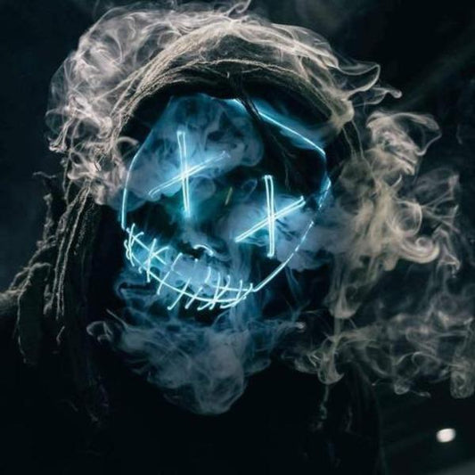 Party Masks Spooky LED Purge Mask BLUE - DiyosWorld