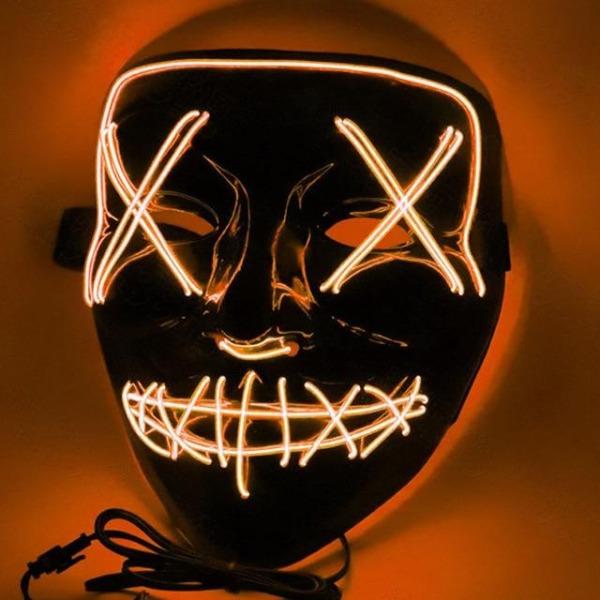 Party Masks Spooky LED Purge Mask ORANGE - DiyosWorld