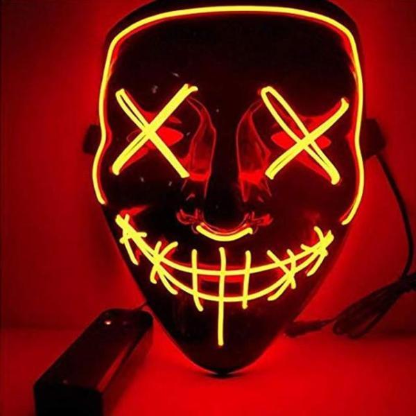 Party Masks Spooky LED Purge Mask RED - DiyosWorld