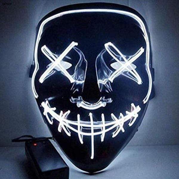 Party Masks Spooky LED Purge Mask WHITE - DiyosWorld