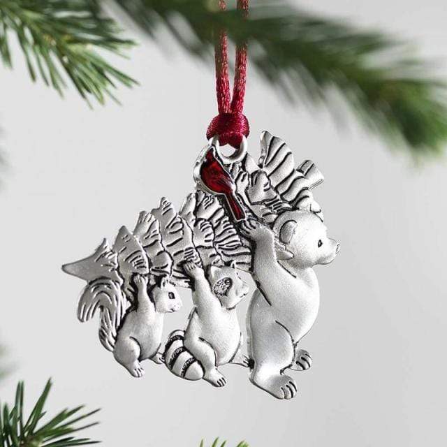 Pendant & Drop Ornaments DIYOS Solid Pewter Christmas Tree Ornament Bringing Home The Tree - DiyosWorld