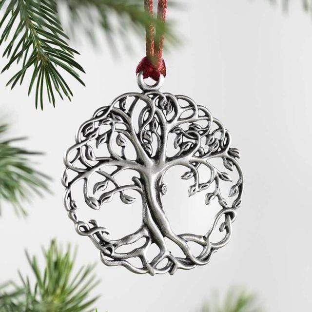 Pendant & Drop Ornaments DIYOS Solid Pewter Christmas Tree Ornament Tree Of Life - DiyosWorld