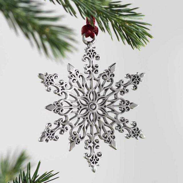 Pendant & Drop Ornaments DIYOS Solid Pewter Christmas Tree Ornament Snowflake - DiyosWorld