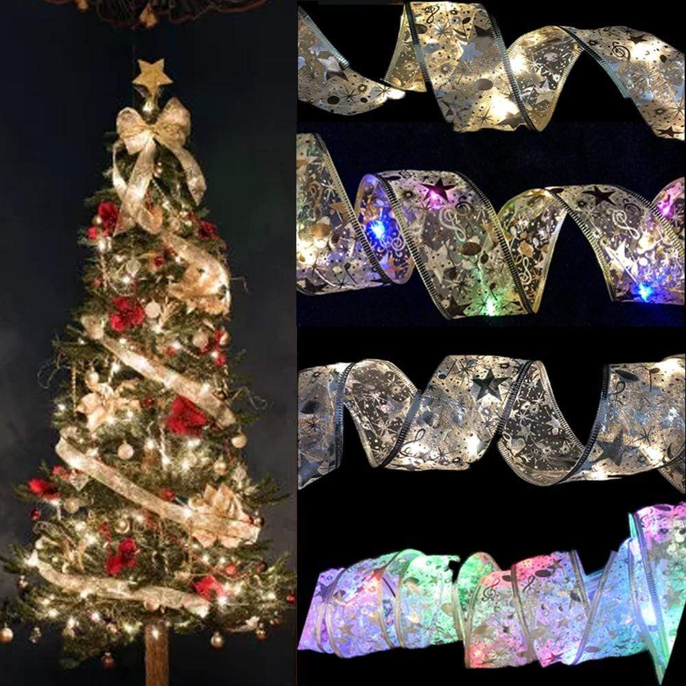 Pendant & Drop Ornaments Christmas Ribbon Fairy Lights - DiyosWorld