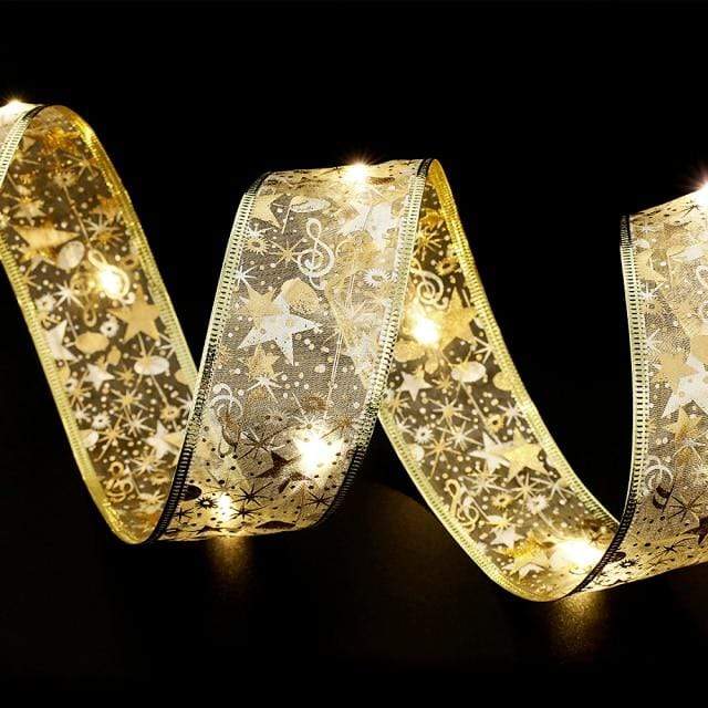 Pendant & Drop Ornaments Christmas Ribbon Fairy Lights Gold-Warm / 1M - DiyosWorld