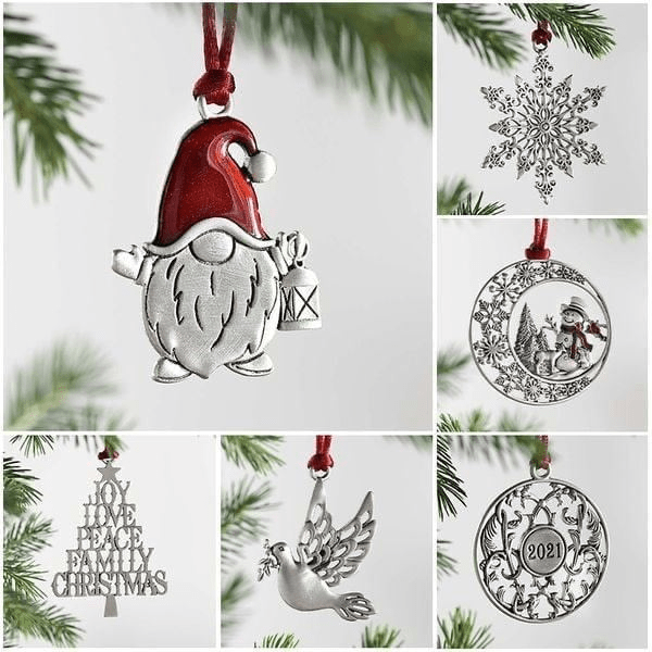 Pendant & Drop Ornaments DIYOS Solid Pewter Christmas Tree Ornament Hot Sale - 1 Set (13 Pcs + VIP Free Shipping) - DiyosWorld