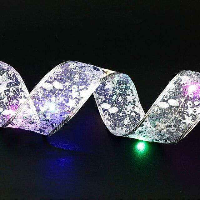 Pendant & Drop Ornaments Christmas Ribbon Fairy Lights Silver-Colorful / 1M - DiyosWorld