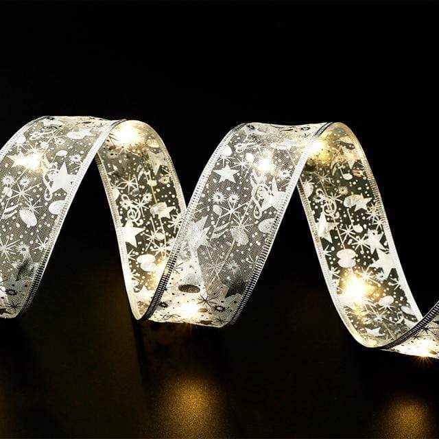 Pendant & Drop Ornaments Christmas Ribbon Fairy Lights Silver-Warm / 1M - DiyosWorld