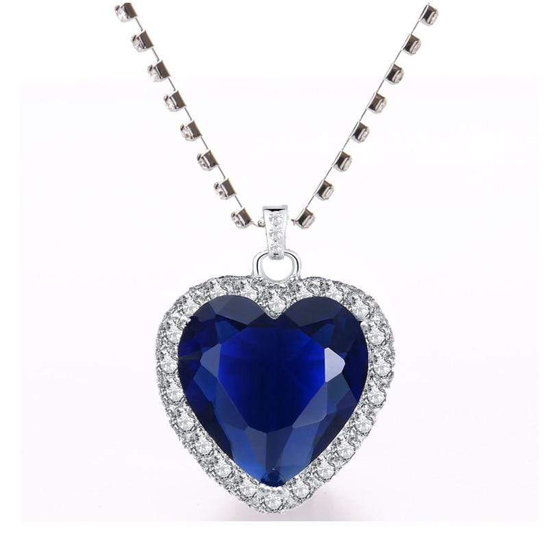 Pendant Necklaces Ocean Blue Heart Necklace - DiyosWorld