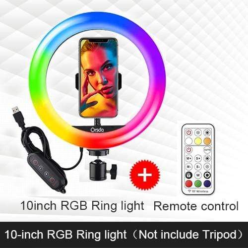 Photographic Lighting RGB Selfie Pro™ Ring Light Kit RGB Ring Light + Remote (No Stand) - DiyosWorld