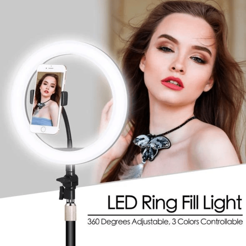 Photographic Lighting Selfie Pro™ Ring Light Kit 63 INCHES TELESCOPIC TRIPOD + 10 INCH RING LIGHT - DiyosWorld
