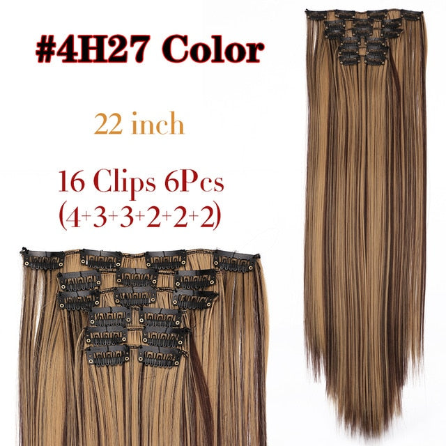 16 colors Hair Extensions Clips