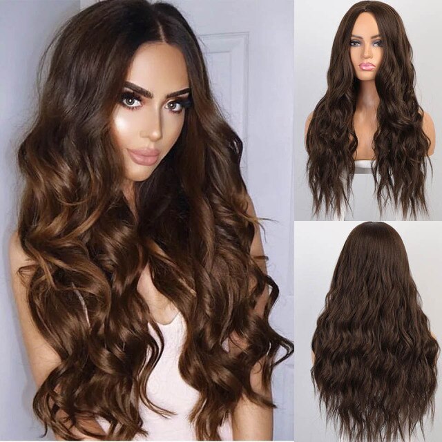 Wavy Wigs for Women Middle Part Curly
