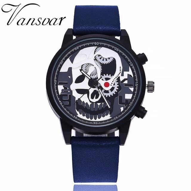Quartz Watches Skeleton Skull Quartz Watch blue - DiyosWorld