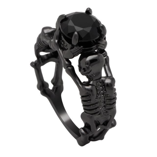 Rings Punk Style Elegant Skeleton Ring 5 / black plated - DiyosWorld
