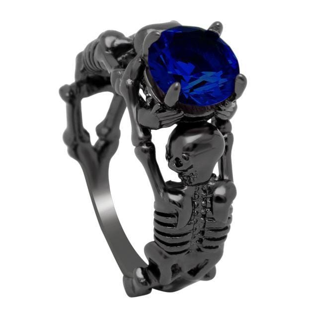 Rings Punk Style Elegant Skeleton Ring 5 / blue - DiyosWorld