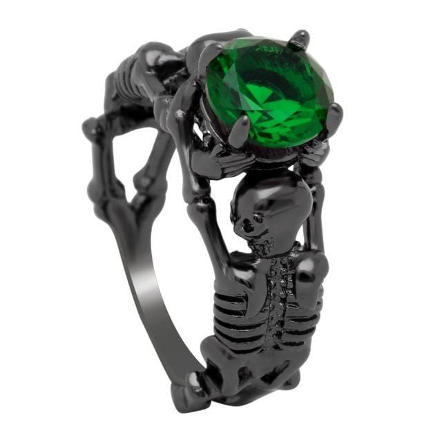 Rings Punk Style Elegant Skeleton Ring 5 / green - DiyosWorld