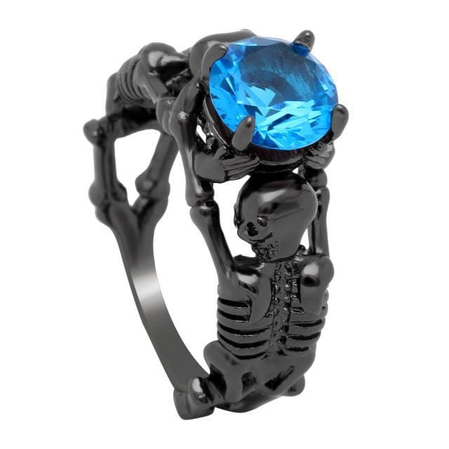 Rings Punk Style Elegant Skeleton Ring 5 / sky blue - DiyosWorld