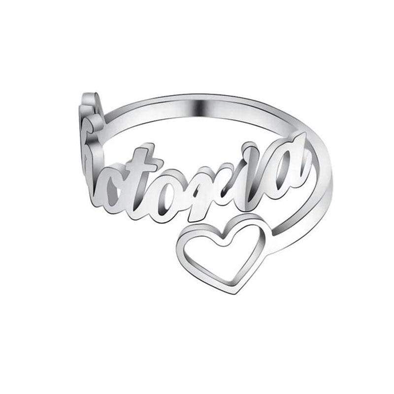 Rings Custom Heart Name Ring - DiyosWorld