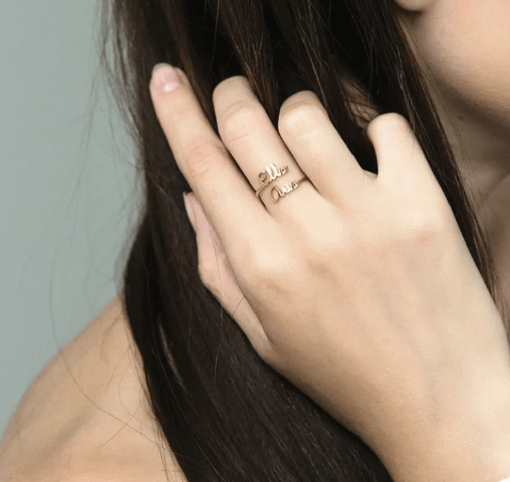 Rings DIYOS™ Customised Name Ring 18K GOLD PLATING - DiyosWorld