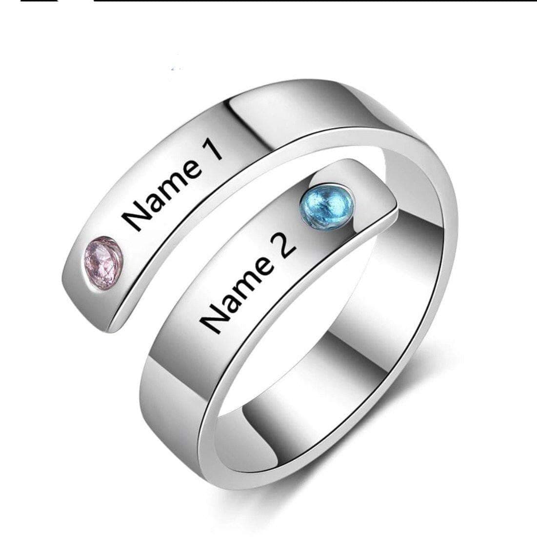 Rings DIYOS Moments™ Personalised Name & Birthstone Ring - DiyosWorld