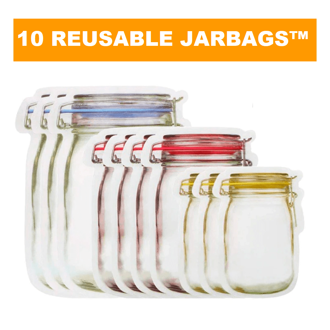 Storage Bags (Set of 12) JARBAGS™ Premium Reusable Mason Jar Bags - DiyosWorld