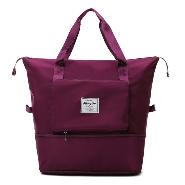 Storage Bags Large Capacity Folding Travel Bag PURPLE RED - DiyosWorld
