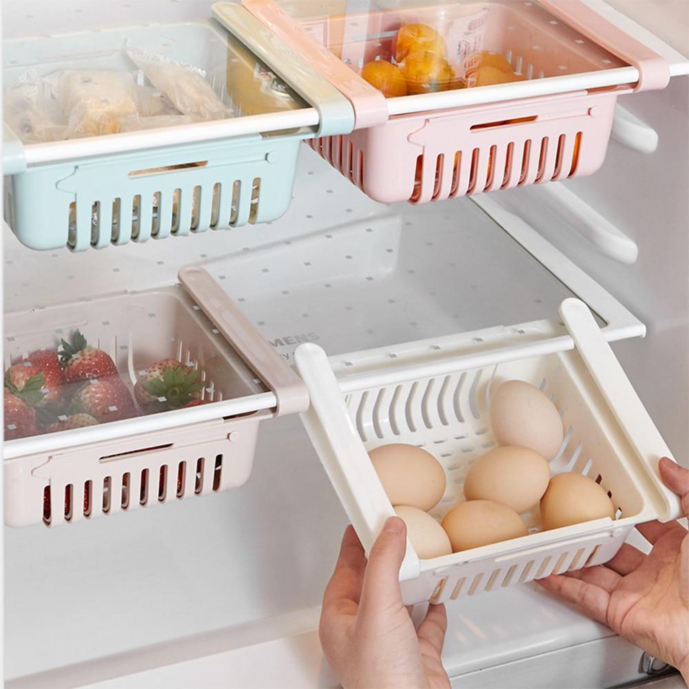 Storage Boxes & Bins [ SET OF 2 PIECES] Adjustable Pull-Out Drawer Organizer Refrigerator/Home - DiyosWorld