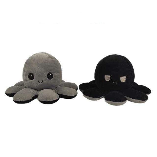 Stuffed & Plush Animals Reversible Plush Octopus Grey & Black - DiyosWorld