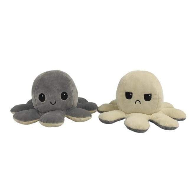 Stuffed & Plush Animals Reversible Plush Octopus Grey & White - DiyosWorld