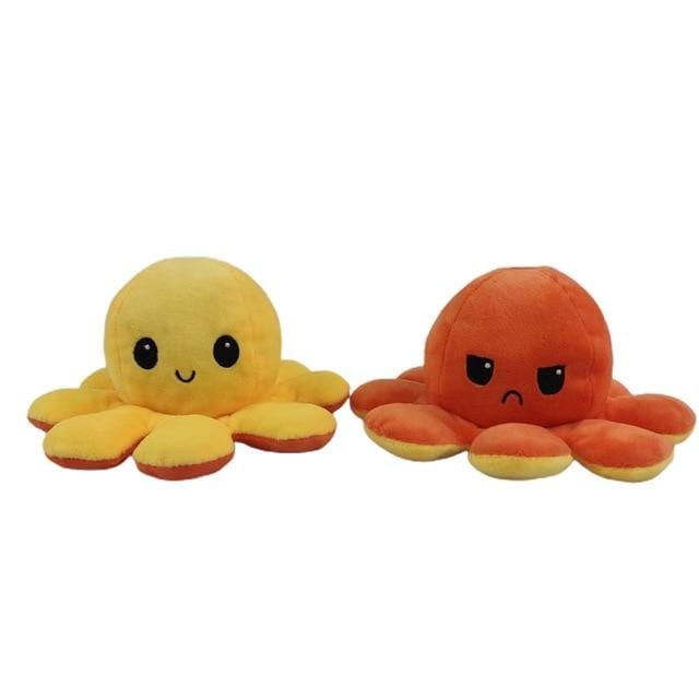 Stuffed & Plush Animals Reversible Plush Octopus Orange & Yellow - DiyosWorld