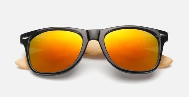 Sunglasses Luxury Retro Hippy Wooden Sunglasses Black red mercury - DiyosWorld