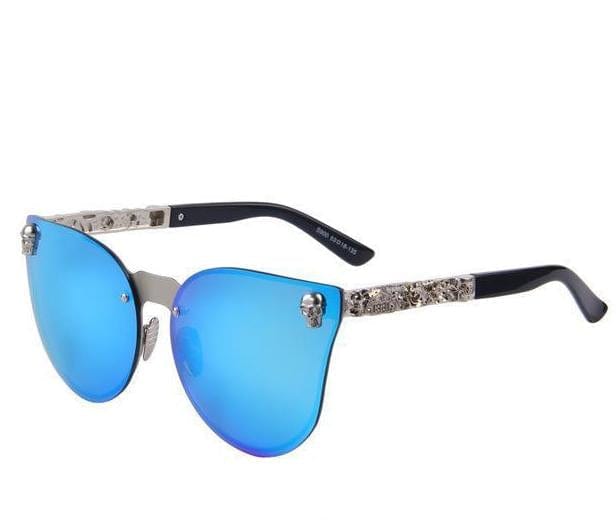 Sunglasses Gothic Skull Frame UV400 Sunglasses Blue - DiyosWorld