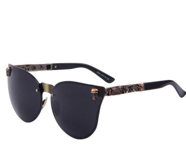 Sunglasses Gothic Skull Frame UV400 Sunglasses Brown Black - DiyosWorld
