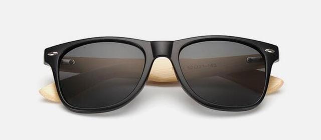 Sunglasses Luxury Retro Hippy Wooden Sunglasses Matt black - DiyosWorld