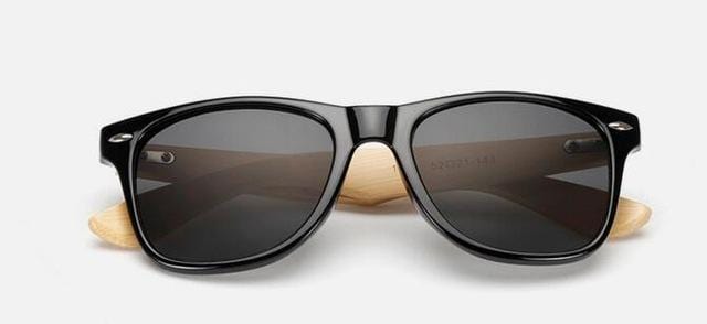 Sunglasses Retro Bamboo Wood Sunglasses Matt black - DiyosWorld