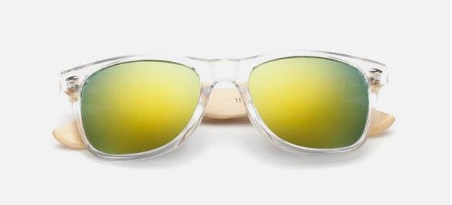 Sunglasses Luxury Retro Hippy Wooden Sunglasses Transparent gold - DiyosWorld