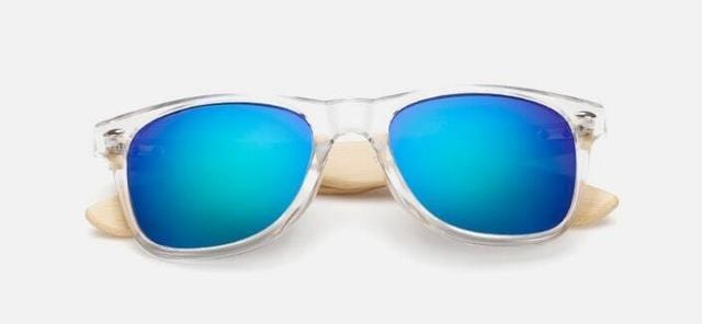 Sunglasses Luxury Retro Hippy Wooden Sunglasses Transparent green - DiyosWorld