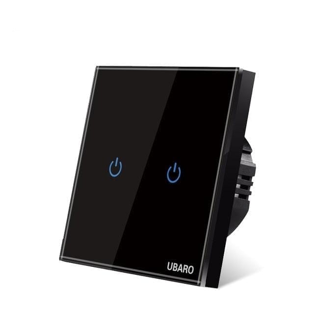 Switches DIYOS™ Crystal Glass Touch Switch Black Two Touch - DiyosWorld