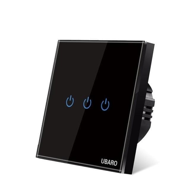 Switches DIYOS™ Crystal Glass Touch Switch Black Three Touch - DiyosWorld