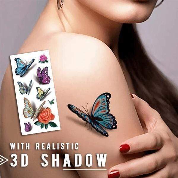 Temporary Tattoos DIYOS™ 3D Waterproof Tattoos Butterfly (Set Of 6) - DiyosWorld