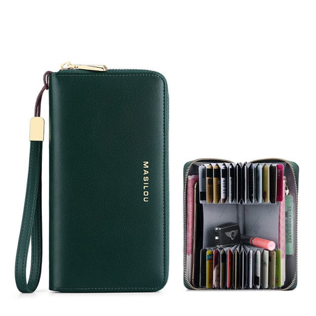 Wallets Unisex Anti theft-Card Multi-compartment Wallet Green - DiyosWorld