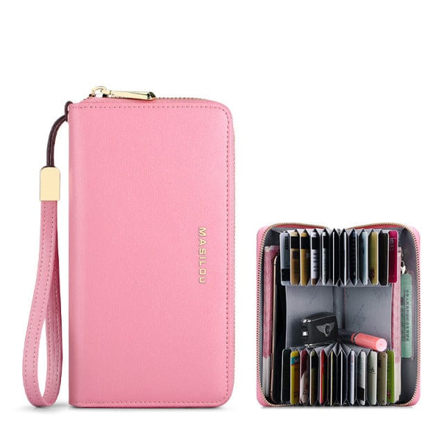 Wallets Unisex Anti theft-Card Multi-compartment Wallet Pink - DiyosWorld