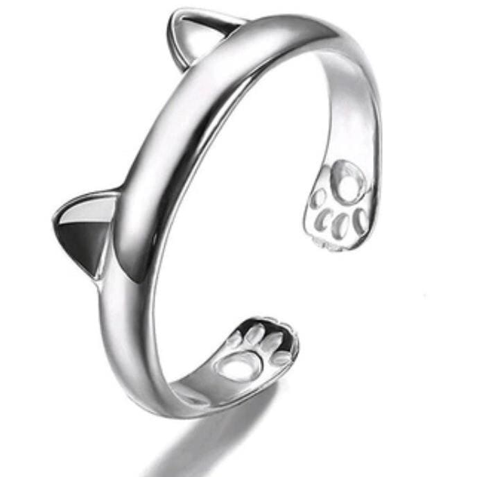 Wedding/Engagement/Party Wear/Daily Wear Ring Cat Ear Claw 925 Silver Open Ring - DiyosWorld